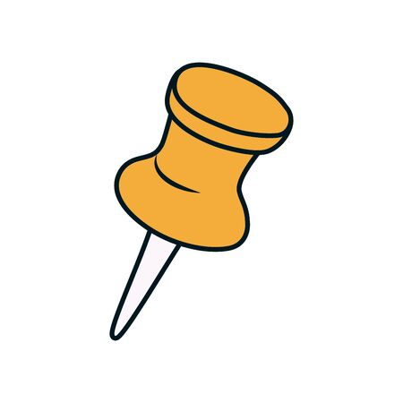 Stationary pin icon over white background, line and fill style, vector illustrationの写真素材