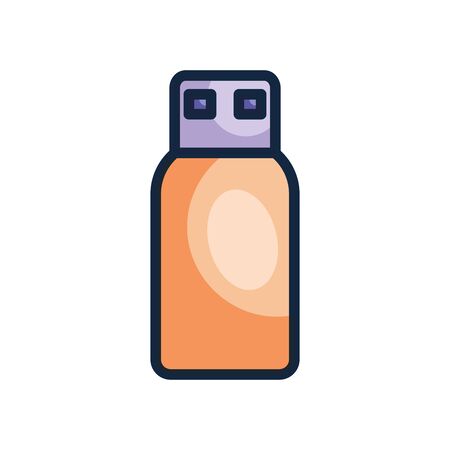 user interface concept, usb icon over white background, line color style, vector illustrationの写真素材
