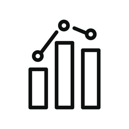 graphic bar chart icon over white background, line style, vector illustrationの写真素材