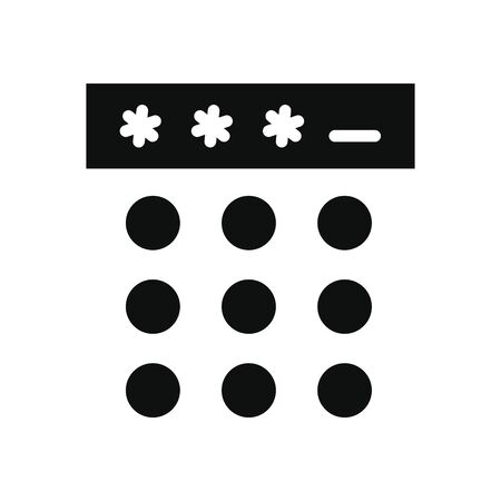 cyber security concept, password keyboard icon over white background, silhouette style, vector illustrationの写真素材