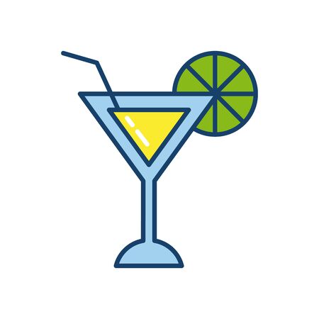 martini cocktail icon over white background, line and fill style, vector illustrationの写真素材