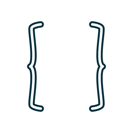 curly brackets line style icon design, Math finance and education theme Vector illustrationの写真素材