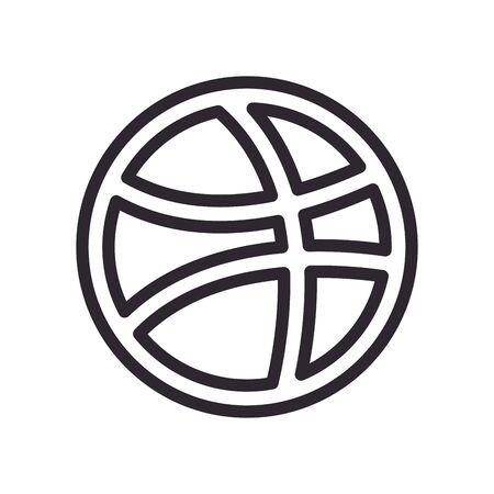 dribbble line style icon design, Social media multimedia communication and digital marketing theme Vector illustrationの写真素材