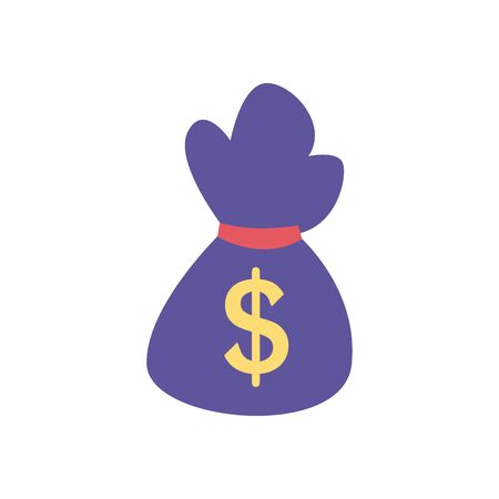 Bag flat style icon of money financial item banking commerce market payment buy currency accounting and invest theme Vector illustrationの写真素材