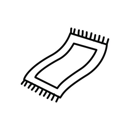 prayer rug icon over white background, line style, vector illustrationの写真素材