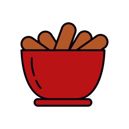 EID mubarak concept, ramadan iftar icon over white background, line and fill style, vector illustrationの写真素材
