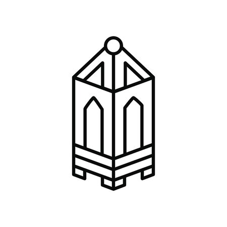 arabic lantern icon over white background, line style, vector illustrationの写真素材