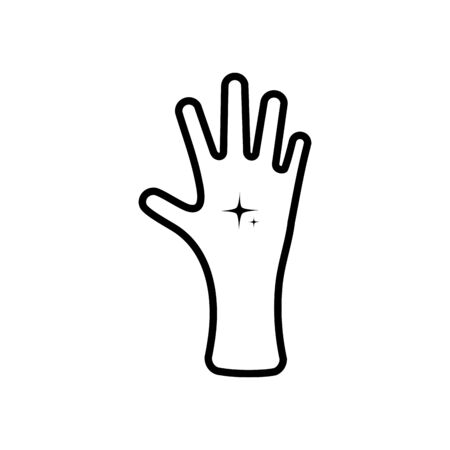 clean hand icon over white background, line style, vector illustrationの写真素材