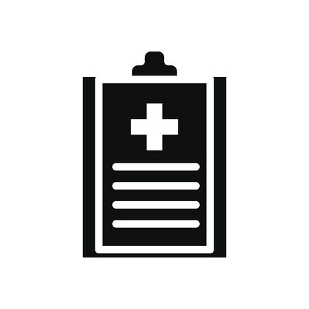medical report icon over white background, silhouette style, vector illustrationの写真素材