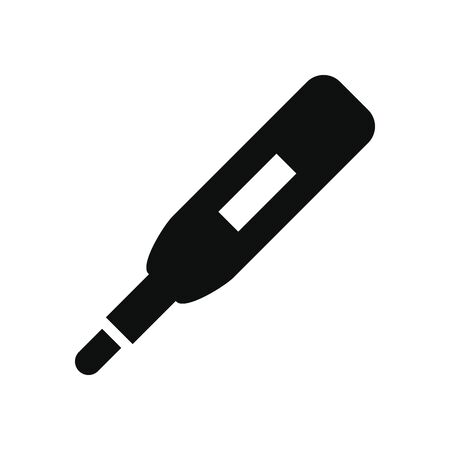 digital thermometer icon over white background, silhouette style, vector illustrationの写真素材