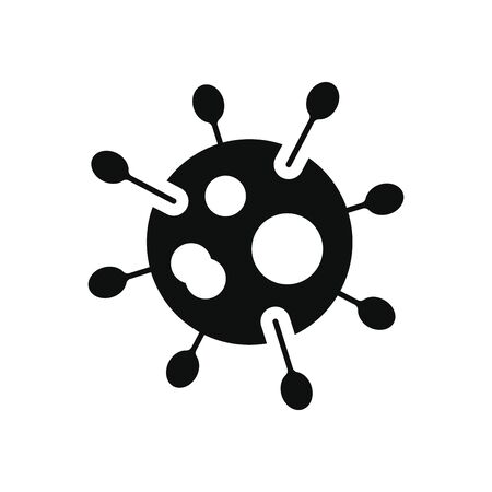 medicine concept, coronavirus icon over white background, silhouette style, vector illustrationの写真素材