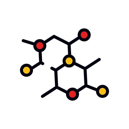 chemical bond icon over white background, line and fill style, vector illustrationの写真素材