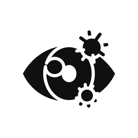 medicine concept, infected eye icon over white background, silhouette style, vector illustrationの写真素材