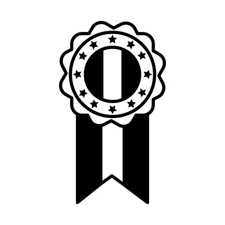 bastille day concept, medal with france flag and stars design over white background, line style, vector illustrationの写真素材