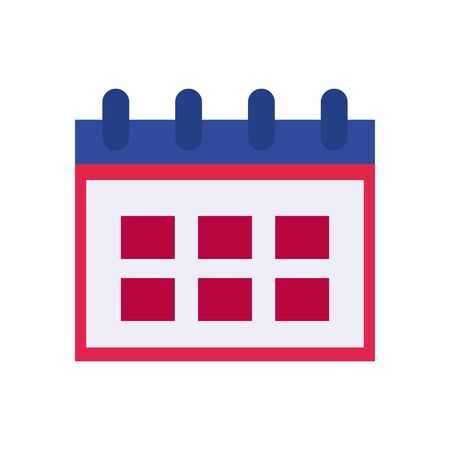 Calendar flat style icon design, Planner time event moth date day page plan and reminder theme Vector illustrationの写真素材