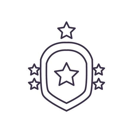 Sield with stars line style icon design, Label tag banner product and protection theme Vector illustrationの写真素材