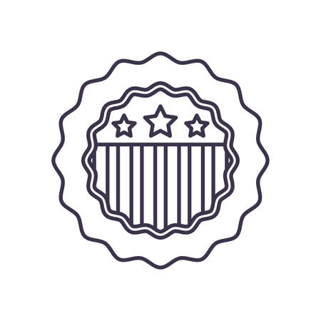 Usa flag seal stamp line style icon design, United states independence day country and national theme Vector illustrationの写真素材