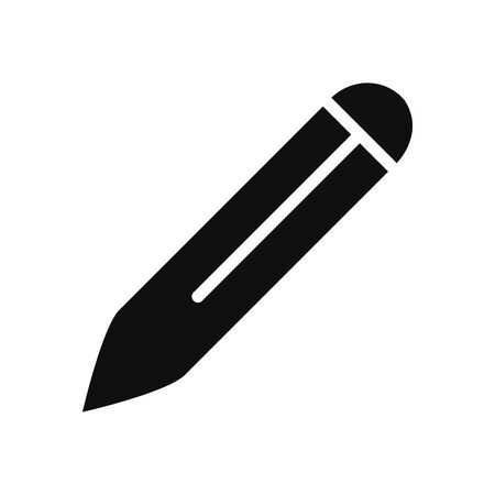 pencil icon over white background, silhouette style, vector illustrationの写真素材