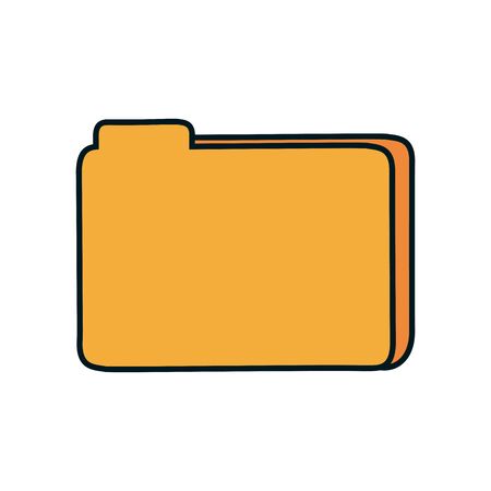 document folder icon over white background, line and fill style, vector illustrationの写真素材