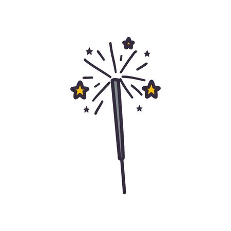 Firework with stars fill style icon design, Celebration festival event holiday party anniversay explosion and festive theme Vector illustrationの写真素材