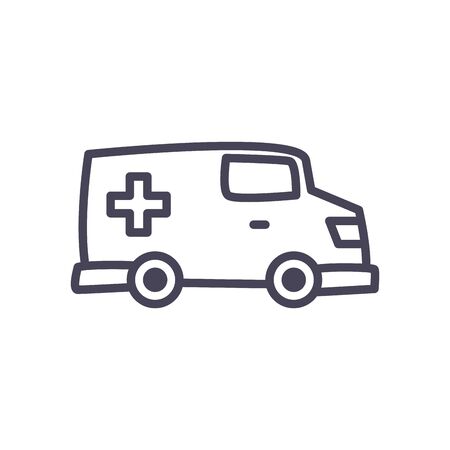 Ambulance line style icon design of Medical care health and emergency theme Vector illustrationの写真素材
