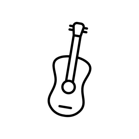guitar icon over white background, line style, vector illustrationの写真素材