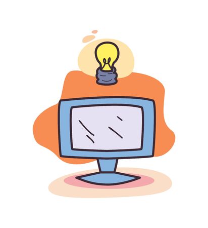 Computer and light bulb design, Creativity artk theme Vector illustrationの写真素材