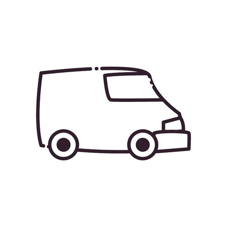 truck line style icon design, Delivery logistics and transportation theme Vector illustrationの写真素材