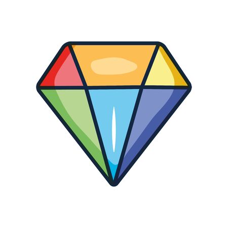 pride diamond icon over white background, line color style, vector illustrationの写真素材