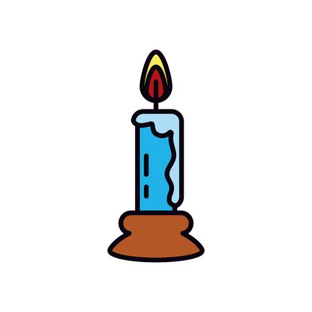 candle icon over white background, line and fill style, vector illustrationの写真素材