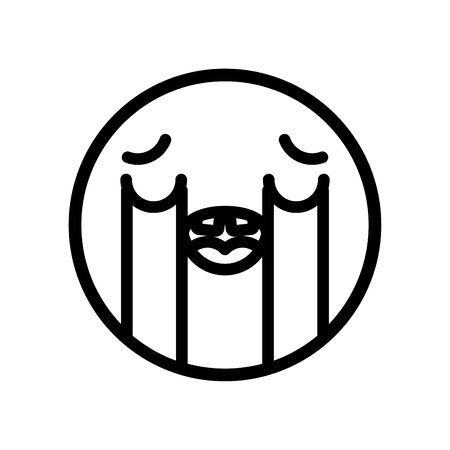 emoji crying icon over white background, line style, vector illustrationの写真素材