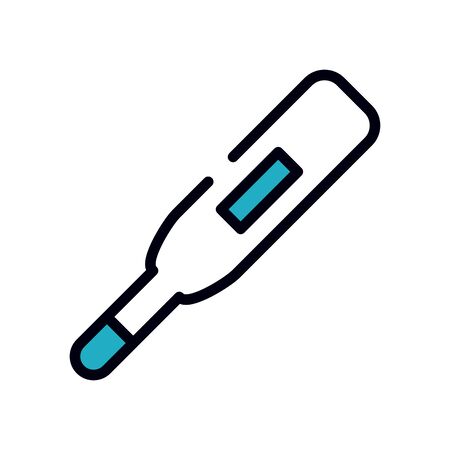 digital thermometer icon over white background, line and fill style, vector illustrationの写真素材