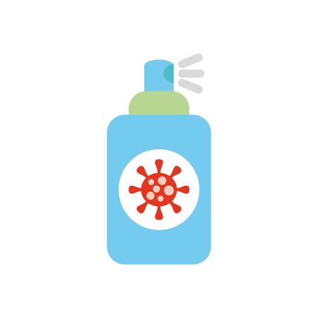 stop the spread concept, antibacterial alcohol can icon over white background, flat style, vector illustrationのイラスト素材