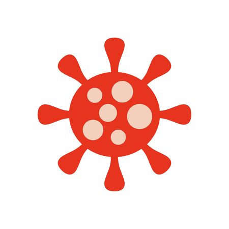 stop the spread concept, coronavirus symbol icon over white background, flat style, vector illustrationのイラスト素材