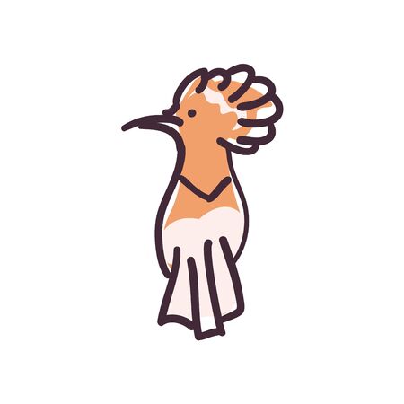 bird cartoon flat style icon design, Animal feather wildlife and beak theme Vector illustrationのイラスト素材