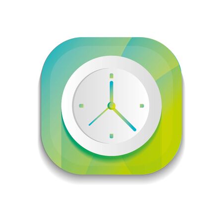 mobile app buttons concept, clock icon over white background, detailed design, vector illustrationのイラスト素材