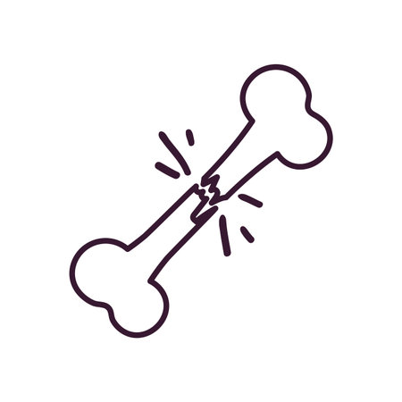 Broken bone line style icon design of Medical care health and emergency theme Vector illustration