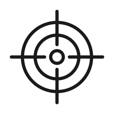 aim target icon over white background, line style, vector illustrationのイラスト素材
