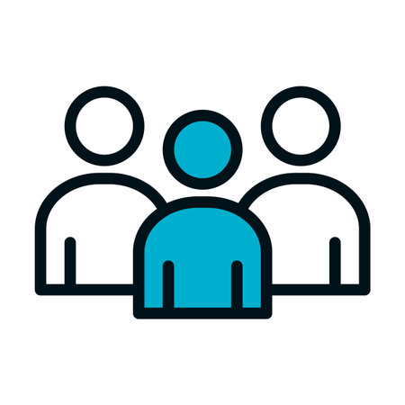 pictogram people icon over white background, half color half line style, vector illustration