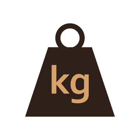 Package kg weight flat style icon design, Cardboard delivery logistics transportation and shipping theme Vector illustrationのイラスト素材
