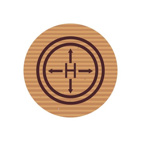 Helipad line style icon design, Cardboard delivery logistics transportation and shipping theme Vector illustrationのイラスト素材