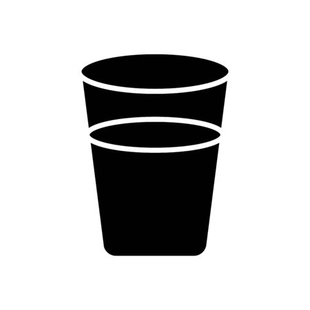 water glass icon over white background, silhouette style, vector illustrationのイラスト素材