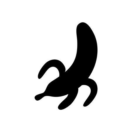banana fruit icon over white background, silhouette style, vector illustrationのイラスト素材