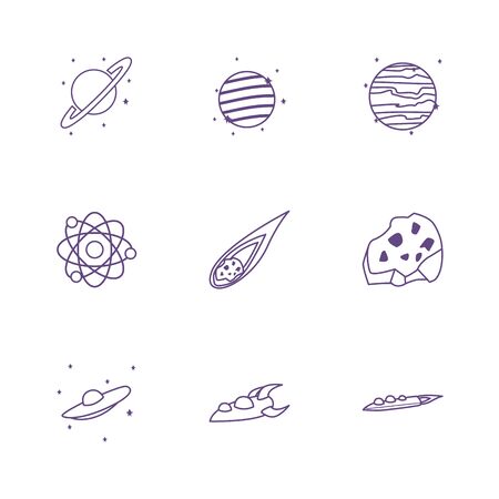 bundle of space set icons vector illustration designのイラスト素材