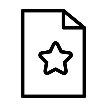 document with star icon over white background, line style, vector illustrationのイラスト素材