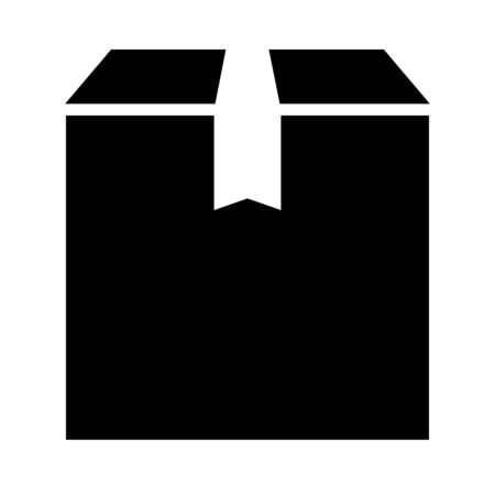 package box icon over white background, silhouette style, vector illustrationのイラスト素材