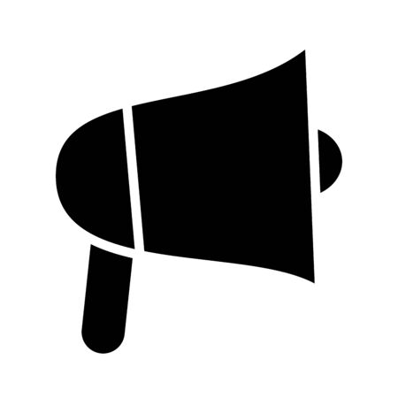 megaphone device icon over white background, silhouette style, vector illustrationのイラスト素材