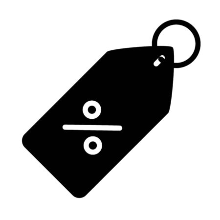 price tag with percentage icon over white background, silhouette style, vector illustrationのイラスト素材