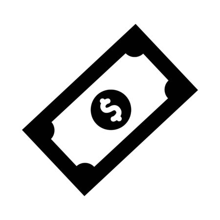 money bill icon over white background, silhouette style, vector illustrationのイラスト素材