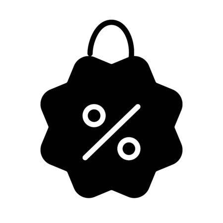 sale seal with percentage icon over white background, silhouette style, vector illustrationのイラスト素材